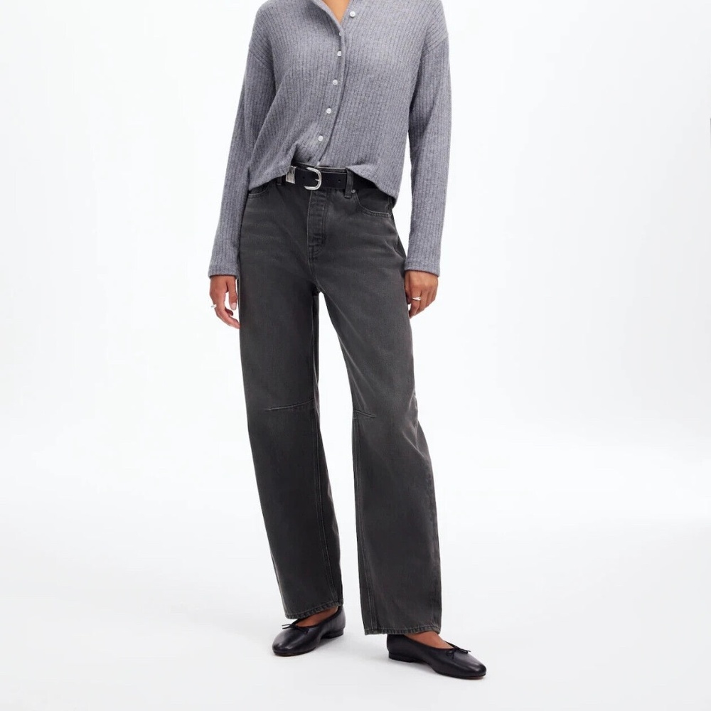 Madewell Women's Darted Barrel-Leg Jeans Dark gray Olenda Wash 24P